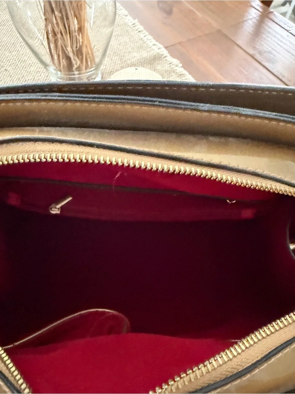 Leopard Print Dome Satchel Handbag in Tan and Black